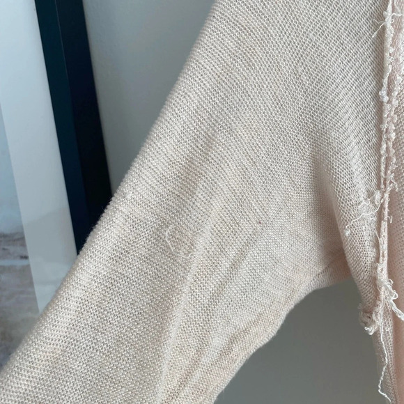 FREE PEOPLE Intimately Free Weekender Fringe Layering Tee Pink and Tan Size M - Picture 8 of 12